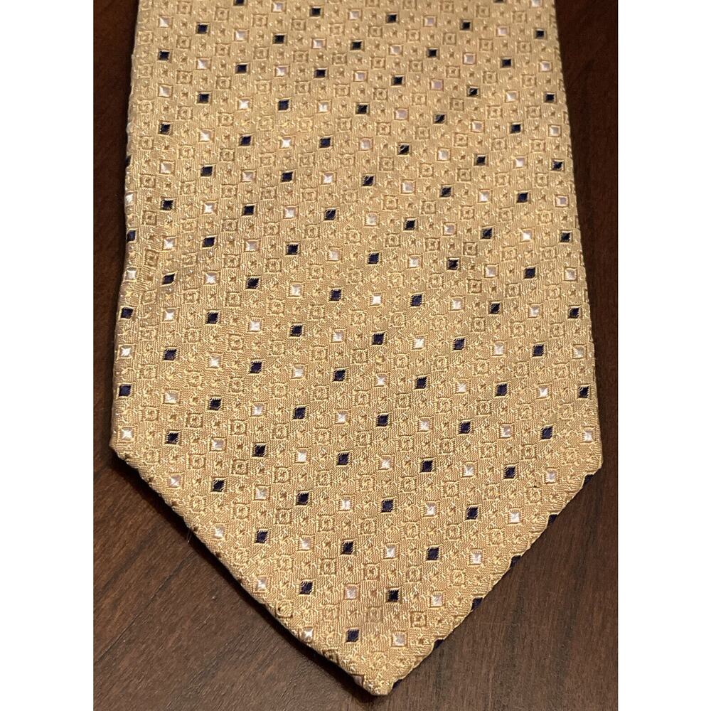 Federico Bertarelli Italy Gold Blue 100% Silk Men’s Meck Tie Made In Italy